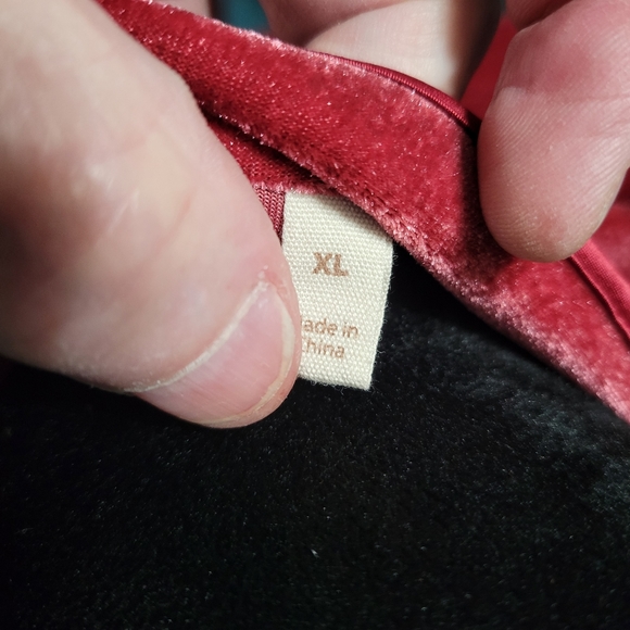 Soft Sorroundings Red Velvet Long Sleeved Shirt XL - Picture 5 of 7